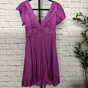 By Anthropologie Deep V-Neck Vibrant Mini Dress
